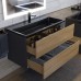 Тумба с раковиной Uperwood Barsa 90 см, подвесная, черная/дуб сонома, раковина черная 298301044