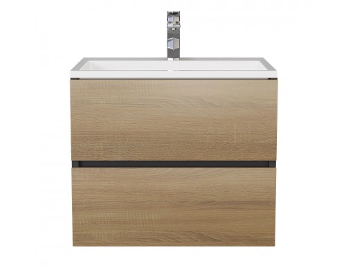Тумба с раковиной Uperwood Barsa 60 см, подвесная, черная/дуб сонома 2930205645