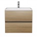 Тумба с раковиной Uperwood Barsa 60 см, подвесная, черная/дуб сонома 2930205645