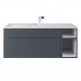 Тумба с раковиной Uperwood Lotus Premium 100 см, подвесная, серая/матовая 39340207465