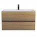 Тумба с раковиной Uperwood Barsa 90 см, подвесная, черная/дуб сонома 29830205649