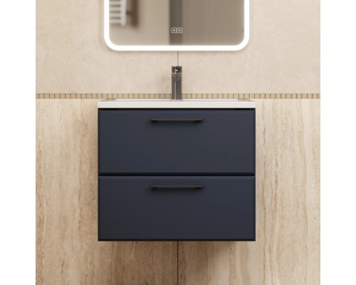 Тумба с раковиной Uperwood Foster New 60 см, подвесная, черная матовая KFosterNEW60b