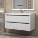 Тумба с раковиной Uperwood Tanos 100 см, подвесная, белая матовая/графит 29111020233