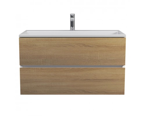 Тумба с раковиной Uperwood Barsa 90 см, подвесная, белая/дуб сонома 29830205648