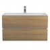 Тумба с раковиной Uperwood Barsa 90 см, подвесная, белая/дуб сонома 29830205648