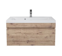 Тумба с раковиной Uperwood Eva 75 см, подвесная, Крафт Табачный 3930313471