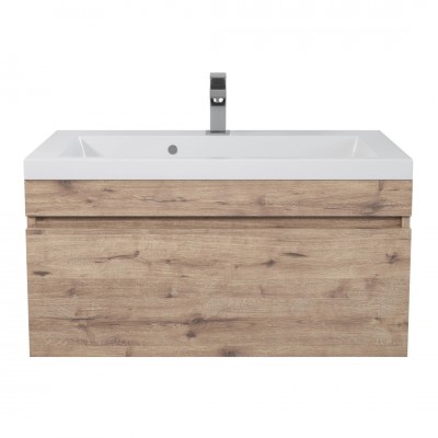 Тумба с раковиной Uperwood Eva 75 см, подвесная, Крафт Табачный 3930313471