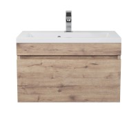 Тумба с раковиной Uperwood Eva 60 см, подвесная, Крафт Табачный 3930313469