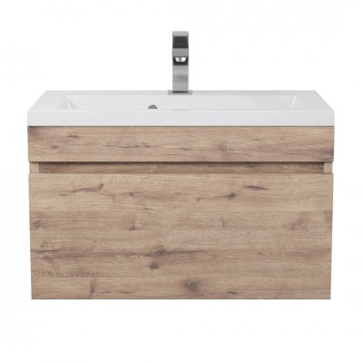Тумба с раковиной Uperwood Eva 60 см, подвесная, Крафт Табачный 3930313469