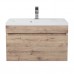 Тумба с раковиной Uperwood Eva 60 см, подвесная, Крафт Табачный 3930313469
