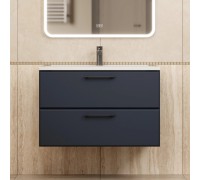 Тумба с раковиной Uperwood Foster New 80 см, подвесная, черная матовая KFosterNEW80b