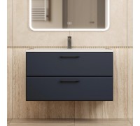 Тумба с раковиной Uperwood Foster New 90 см, подвесная, черная матовая KFosterNEW90b