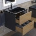 Тумба с раковиной Uperwood Barsa 50 см, подвесная, черная/дуб сонома, раковина черная 298301040