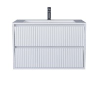Тумба с раковиной Uperwood Next Premium 80 см, подвесная, 2 ящика, белая 3930205169