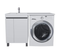 Тумба с раковиной Uperwood Magenta 60/120 см, напольная, белая/графит, с дверцами, левая 51930205157