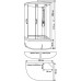 Душевая кабина Водный Мир (80*120*215) стандарт, высокий поддон,зад. стекла черные/белые, перед. стекла белые матовые/тонированные правая ВМ-8802 (СТ)