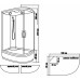 Душевая кабина Водный Мир (80*120*215) низкий поддон, задние стекла черные/белые, передние стекла тонированные/белые рифлёные, правая ВМ-8824