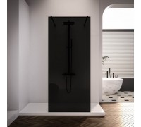 Душевая перегородка Veconi Korato KR-90BB 100х200 KR90BB-100-11-C4 профиль черный/матовый, стекло черное