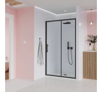 Душевая дверь Veconi Evo 100 B 130х195 E1-B-130-01-C9 профиль черный/матовый, стекло прозрачное