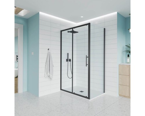Душевой уголок Veconi Evo 100SP B 120х90х195 E1-SP-B-12090-01-C9 профиль черный/матовый, стекло прозрачное