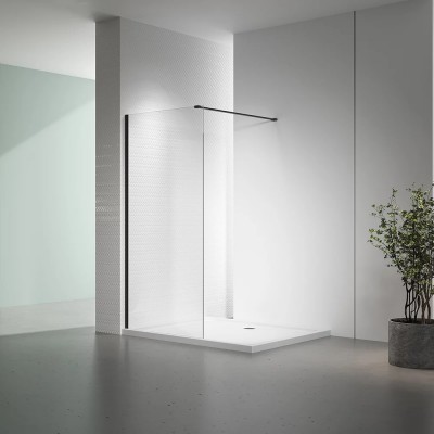 Душевая перегородка Veconi Korato KR-72B 110х200 KR72B-110-01-C7 профиль черный/матовый, стекло прозрачное