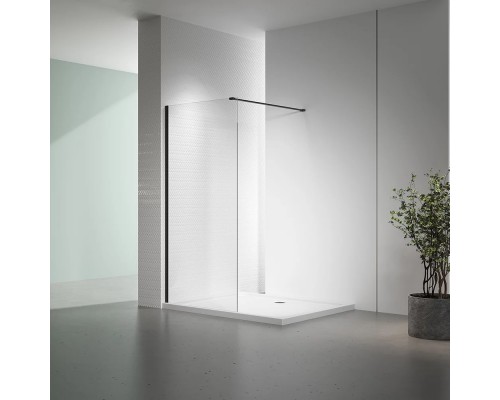 Душевая перегородка Veconi Korato KR-72B 100х200 KR72B-100-01-C7 профиль черный/матовый, стекло прозрачное