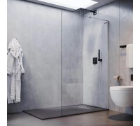 Душевая перегородка Veconi Korato KR-77 100х200 KR77-100-01-C8 профиль хром, стекло прозрачное