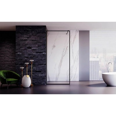 Душевая перегородка Veconi Korato KR-81B 100х200 KR81B-100-01-C8 профиль черный/матовый, стекло прозрачное