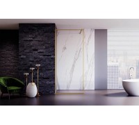 Душевая перегородка Veconi Korato KR-81G 100х200 KR81G-100-01-C8 профиль брашированное золото, стекло прозрачное