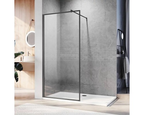 Душевая перегородка Veconi Korato KR-81GR 80х200 KR81GR-80-01-C8 профиль брашированный графит, стекло прозрачное