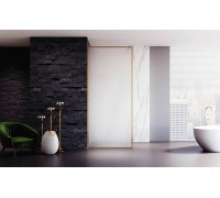 Душевая перегородка Veconi Korato KR-81RG 100х200 KR81RG-100-06-C8 профиль брашированное золото, стекло дождь