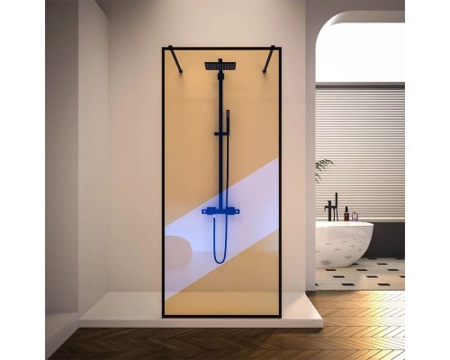 Душевая перегородка Veconi Korato KR-90BC 100х200 KR90BC-100-09-C4 профиль черный/матовый, стекло хамелеон