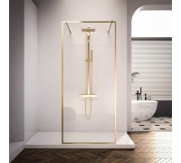 Душевая перегородка Veconi Korato KR-90G 120х200 KR90G-120-01-C4 профиль брашированное золото, стекло прозрачное