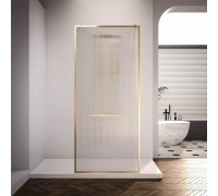 Душевая перегородка Veconi Korato KR-90GF 100х200 KR90GF-100-08-C4 профиль брашированное золото, стекло рифленое