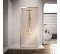 Душевая перегородка Veconi Korato KR-90GL 100х200 KR90GL-100-10-C4 профиль брашированное золото, стекло ламинированное золото