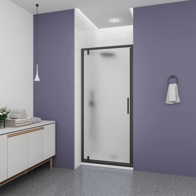 Душевая дверь Veconi Ottimo P30 B 90x190 OP30B-90-07-C9 профиль черный/матовый, стекло матовое