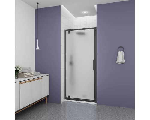 Душевая дверь Veconi Ottimo P30 B 90x190 OP30B-90-07-C9 профиль черный/матовый, стекло матовое
