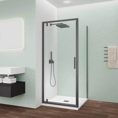 Душевой уголок Veconi Ottimo P30SP GR 90х70х190 OP30GR-SP-9070-01-C9 профиль графит брашированный, стекло прозрачное