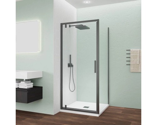 Душевой уголок Veconi Ottimo P30SP GR 90х70х190 OP30GR-SP-9070-01-C9 профиль графит брашированный, стекло прозрачное