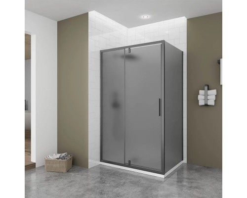 Душевой уголок Veconi Ottimo P20SP GR 120х90х190 OP20GR-SP-12090-12-C9 профиль графит брашированный, стекло тонированное матовое