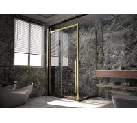 Душевой уголок Veconi Premium Trento PTC-SP-30G 140х100х200 PTC30-SP-140100-G-01-C4 профиль брашированное золото, стекло прозрачное