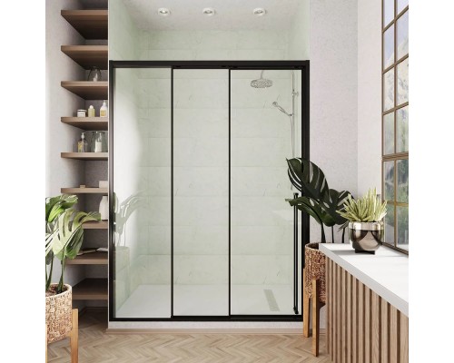 Душевая дверь Veconi Premium Prato 300 B-L 100x200 PR3/L-100-01-B-C4 профиль черный/матовый, стекло прозрачное