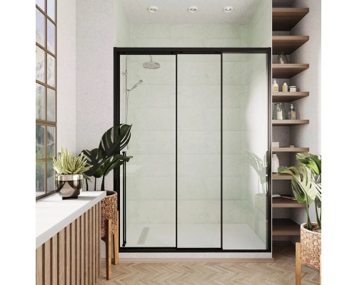 Душевая дверь Veconi Premium Prato 300 B-R 100x200 PR3/R-100-01-B-C4 профиль черный/матовый, стекло прозрачное