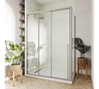 Душевой уголок Veconi Premium Prato 300 SP CH-L 100х80х200 PR3/L-SP-10080-01-CH-C4 профиль хром, стекло прозрачное