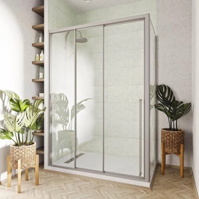 Душевой уголок Veconi Premium Prato 300 SP CH-L 100х80х200 PR3/L-SP-10080-01-CH-C4 профиль хром, стекло прозрачное