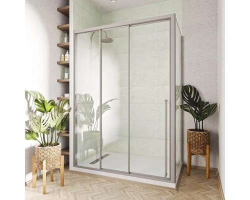 Душевой уголок Veconi Premium Prato 300 SP CH-L 100х80х200 PR3/L-SP-10080-01-CH-C4 профиль хром, стекло прозрачное
