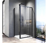 Душевой уголок Veconi Rovigo RV-026B 80х80х195 RV026B-8080-01-C8 профиль черный/матовый, стекло прозрачное