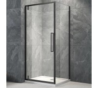 Душевой уголок Veconi Rovigo RV-033B 90x90х195 RV033B-9090-01-C7 профиль чёрный/матовый, стекло прозрачное (дверь VN-33B + боковая панель KP-12B)