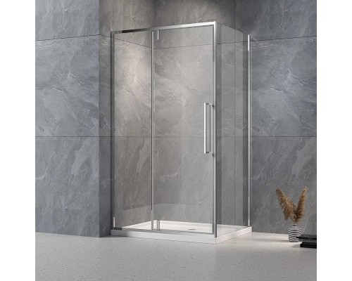 Душевой уголок Veconi Rovigo RV-034 120х100 RV034-120100-01-C7 профиль хром, стекло прозрачное