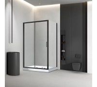 Душевой уголок Veconi Rovigo RV-046B 120х100х195 RV046B-120100-01-C5 профиль черный/матовый, стекло прозрачное (VN-46B+KP-03B)